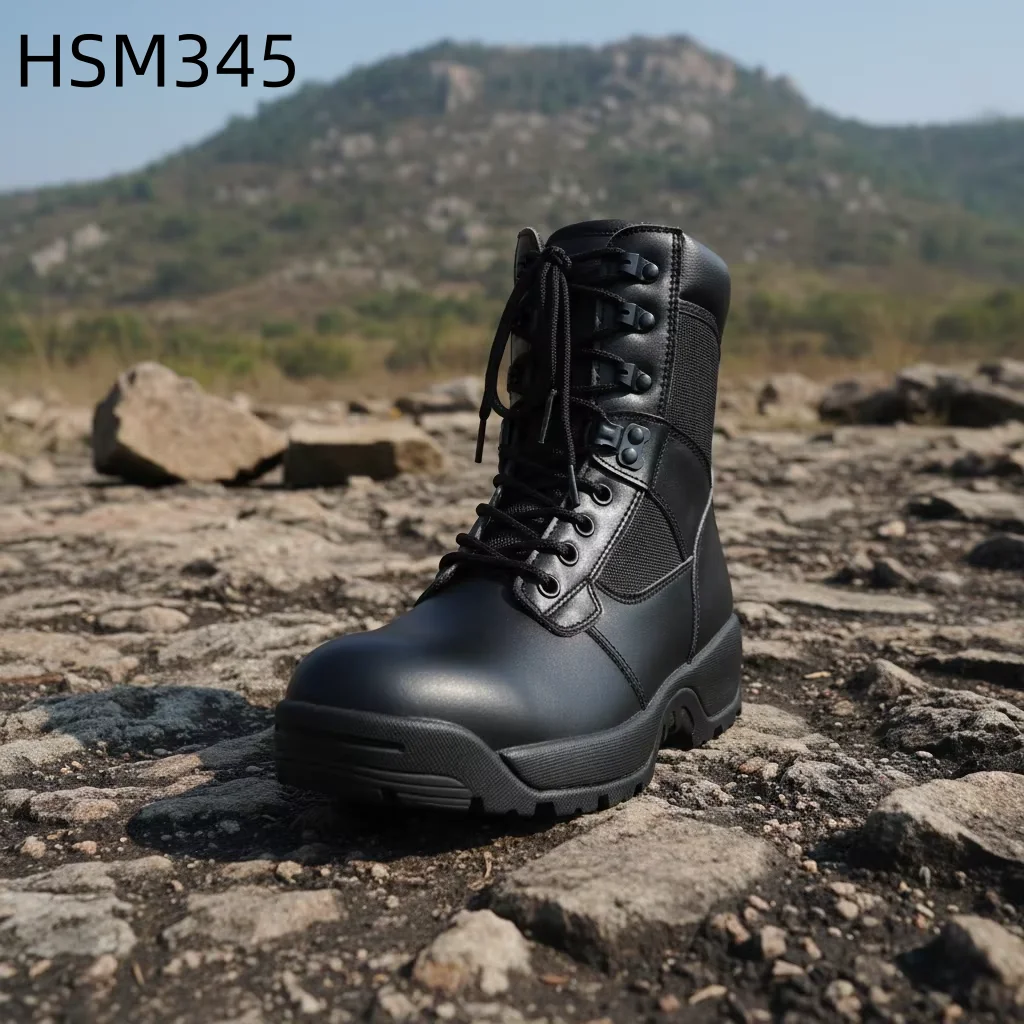ZYF,Mountain Marching Composite Toe Insert Black Combat Boots with Zip Singapore Market Popular Patrol Boots for Outdoor HSM345
