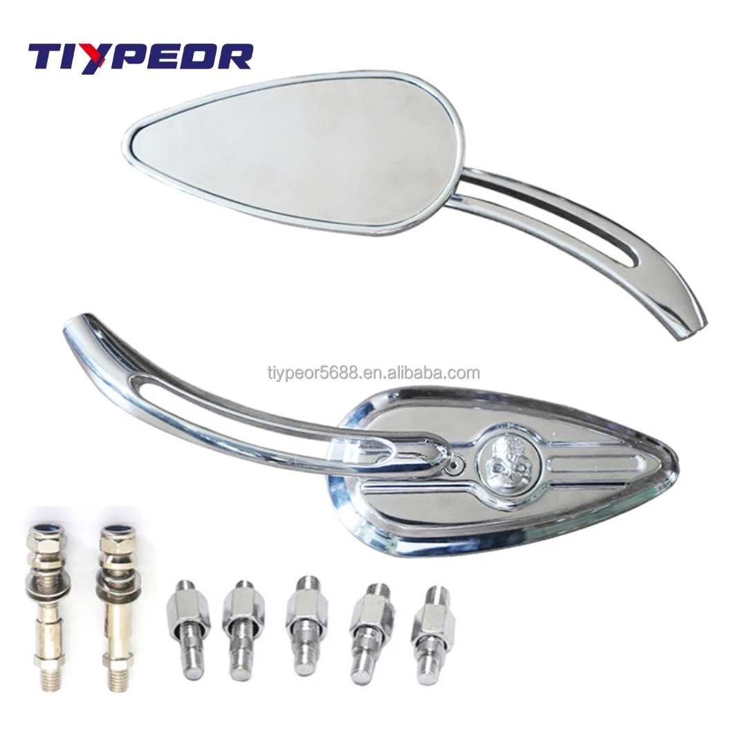 product tiypeor motorcycle mirror high quality chrome convex surface handlebar side mirror for harley rear view mirror-2