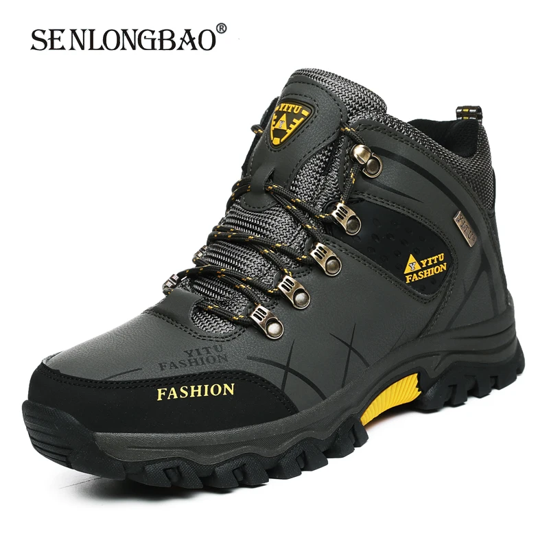 Men's Safety Shoes Steel Toe Work Boots Waterproof Leather Outdoor Hiking Casual 