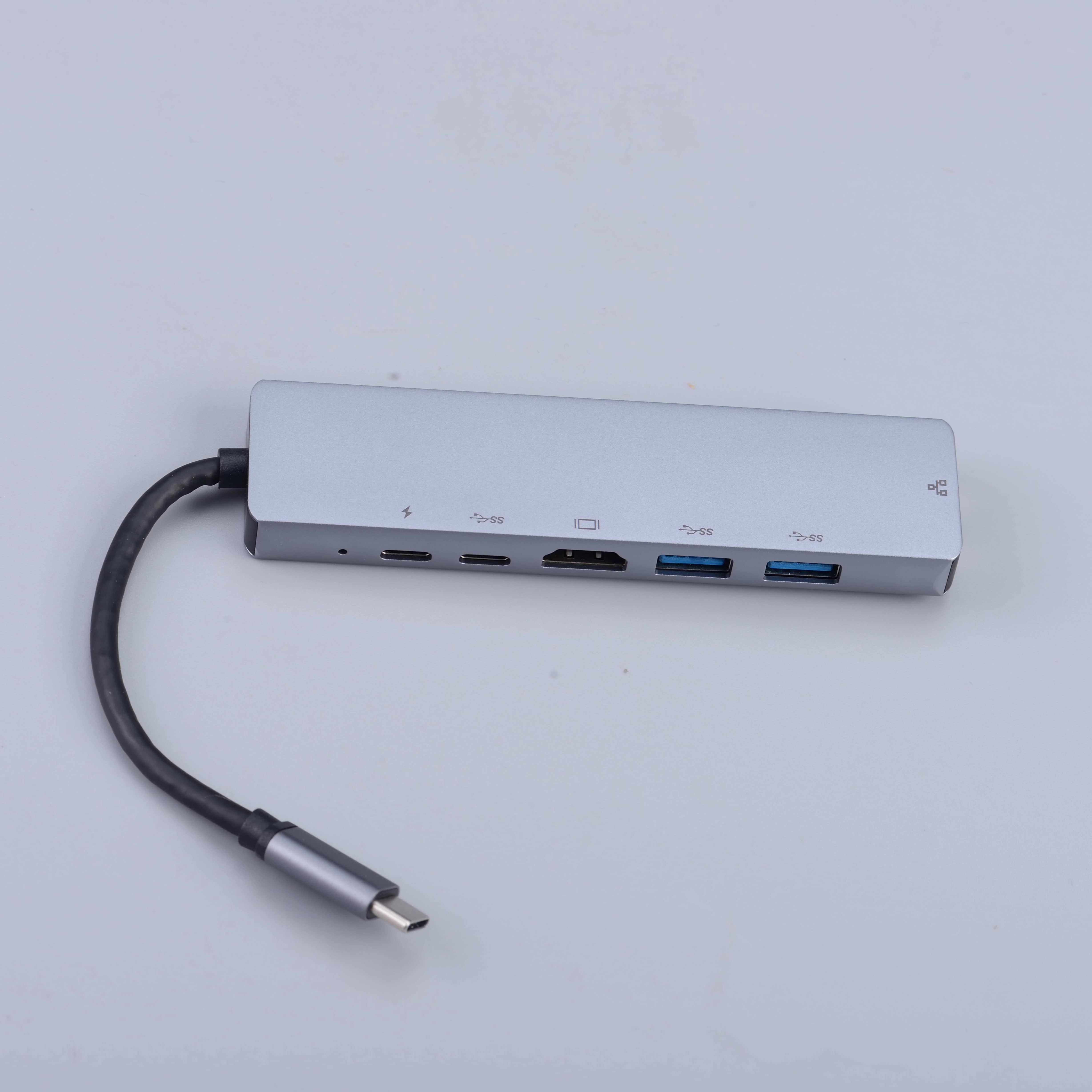 Achetez 6 en 1 Dock de L'adaptateur de Moyeu de Type c USB Avec Lecteur de  Carte Ethernet 4K HDMI PD RJ45 de Chine