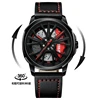 Black red leather