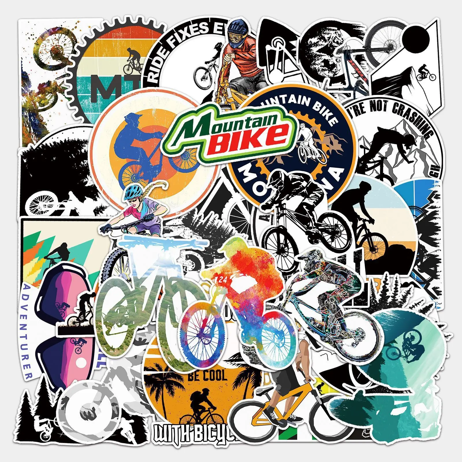 Wholesale New Design 50 Mountain Bike Graffiti Stickers