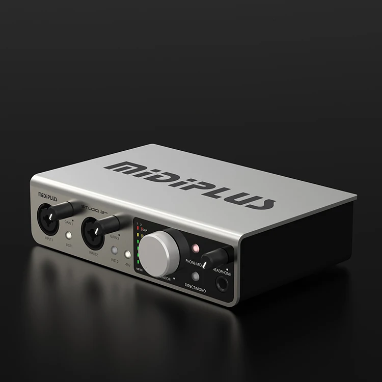 Midiplus Studio 2 OTG Professional Studio Audio Interface 2 in 2 Out USB Audio Mixer Recording Podcast Sound Card for Music Love