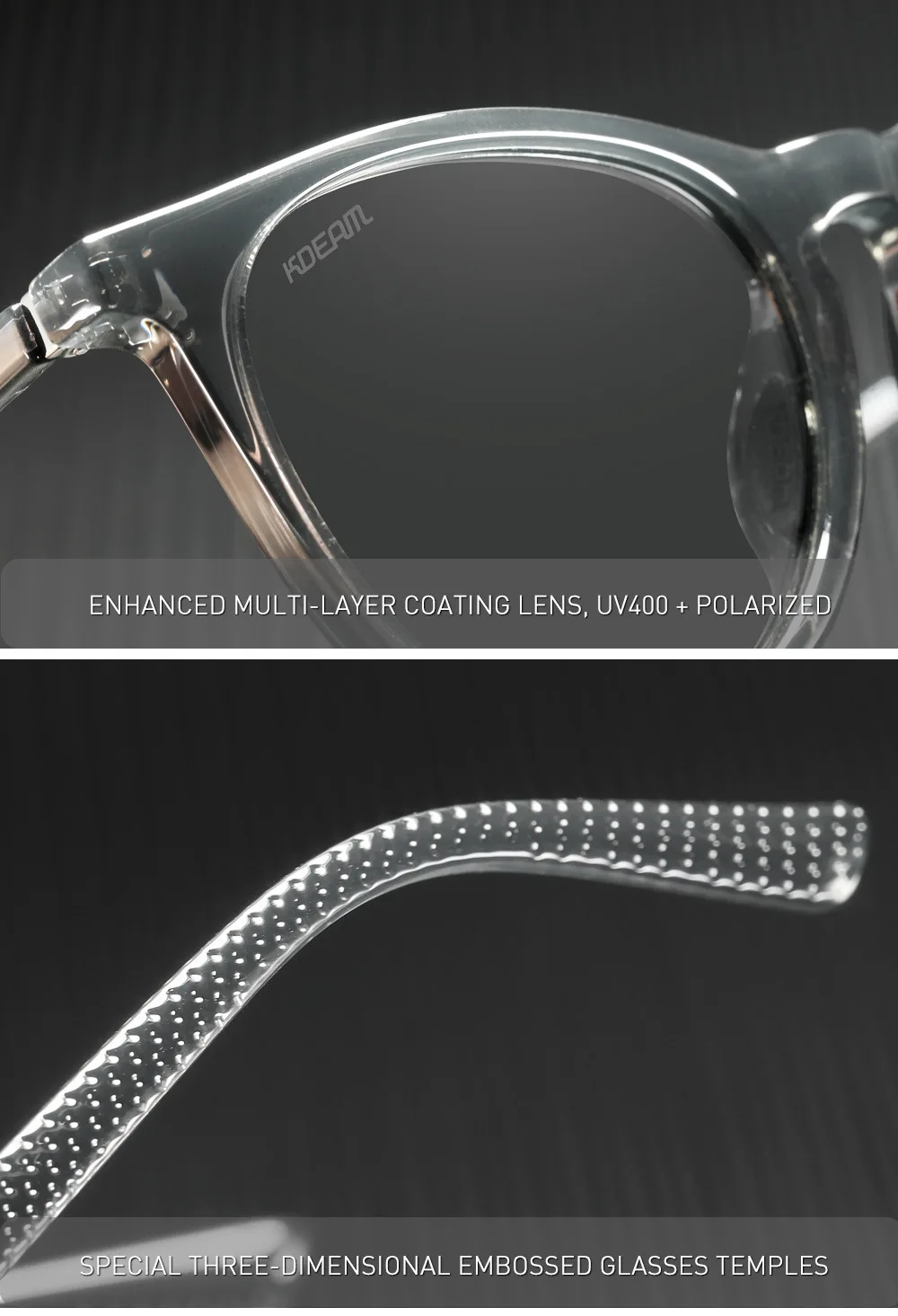 KDEAM Polarized Round Sunglasses UV400 for Men & Women