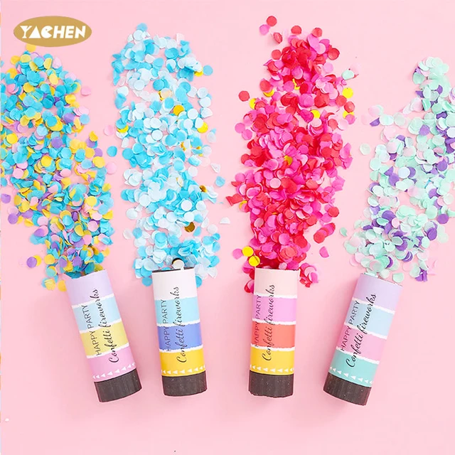 YACHEN Confetti Cannon Party Poppers Biodegradable Birthday Wedding Events Party Decoration Supplies