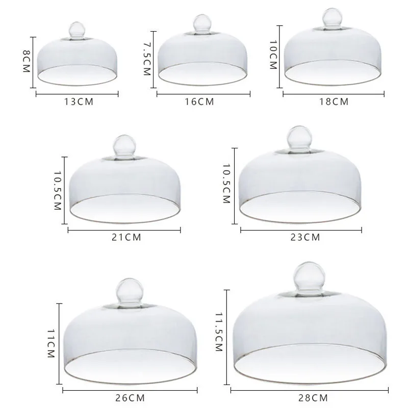 9 Inch Clea Glass Cake Dome, Home Kitchen Food Cove Pasty