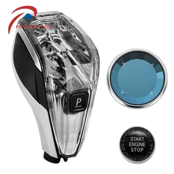 Zpartners Crystal Car Led Shifter Automatic Leather Cover Gear Weighted Custom Lever Shift Knob for BMW Models X3 M3 Accessories