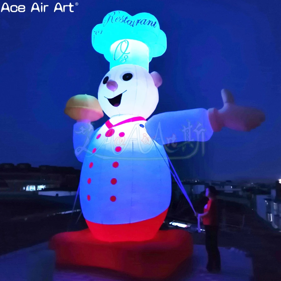 Cookout Inflatables Promotional Lighting Inflatable Mascot Cook Cartoon Model Chef Balloon ...