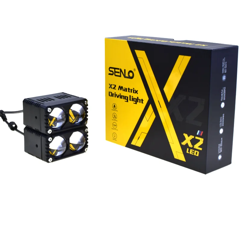 SENLO 90W Motorcycle Driving Light Led Dual Colo for Headlight Auxiliary Spotlight Lamp ATV Scooter Moto Fog Light Accessories