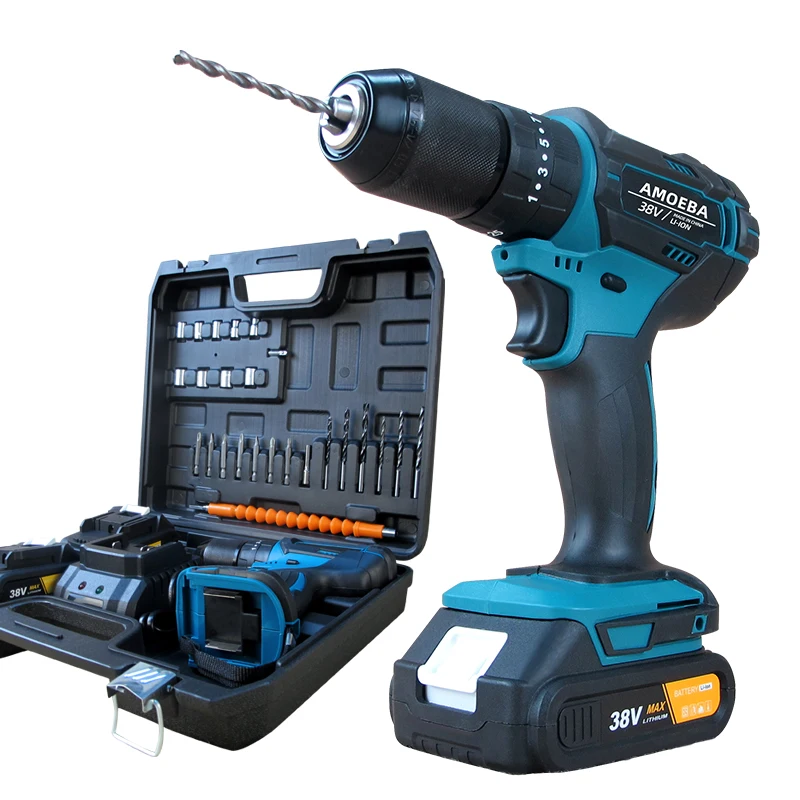 Factory Power Drills Kit 12v Portable Electric Cordless Brushless 18V WOOD DRILL Lithium Battery Heavy Duty Hand Drill Machine