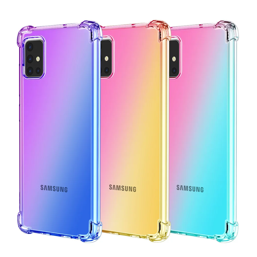 For Samsung A51 Case Gradient Color Shockproof Corners Mobile Cover Phone Case for Galaxy A51