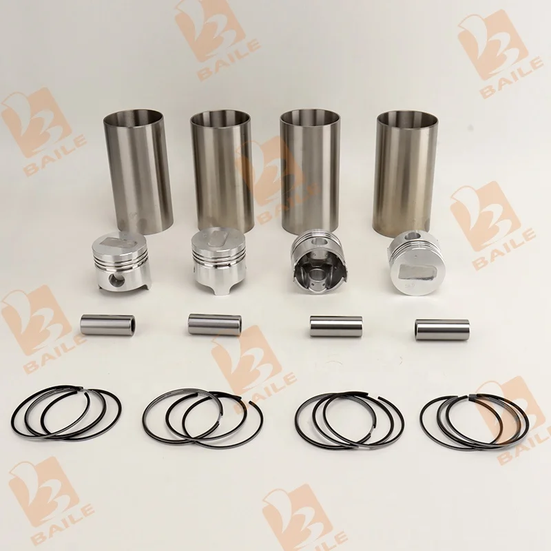 Set of 4 S4L S4L2 Engine Liner Kit With Piston and Rings for Mitsubishi Forklift Parts