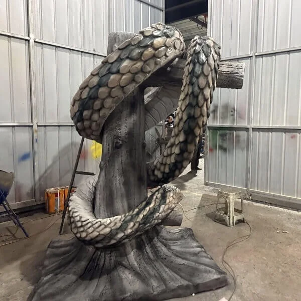2024 Upgrade Park Artificial Realistic Animatronic Anaconda Moving Model Robot Animatronic Snake for Adventure Park
