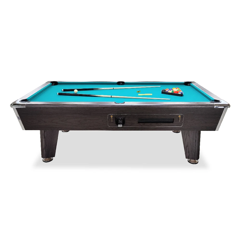 M1327) 10 ft Oak Turned & Fluted Leg Snooker Table