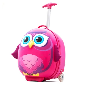 CAPPE  Kids Travel Owl Design Trolley Luggage Suitcase 39 cm Pink