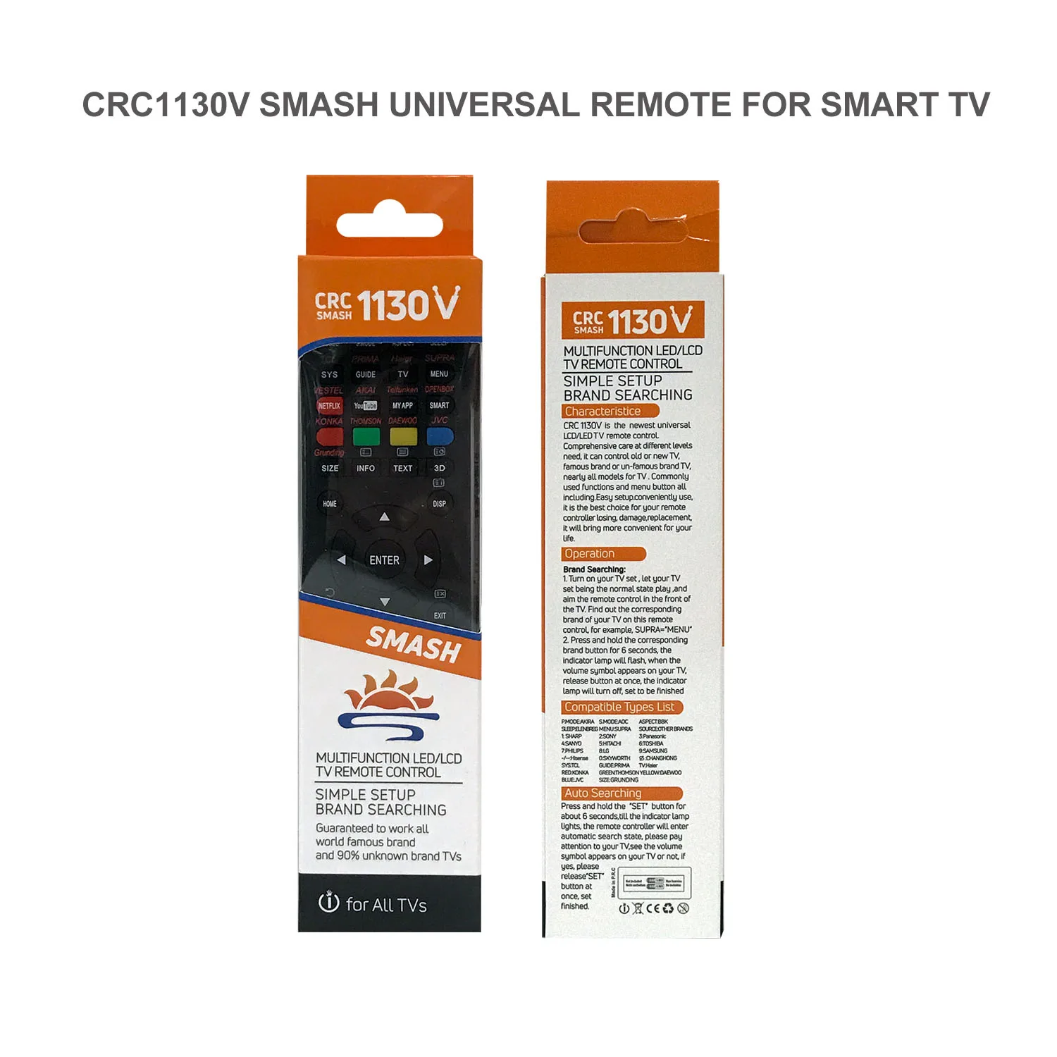 Control Remoto Universal Para TVs Plasma,Lcd y Led Ref: CRC1130V