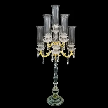 YH Large crystal candlestick lamp retro candlestick wedding crafts candlelight dinner candlestick ornaments