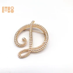 Broche Nom Personnalisée Gravée - Épingle Monogramme Lettres Initiales Or/Rose Gold/Argent