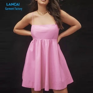 Summer New Korean Ladies Party Elegant Plus Size Dress Solid Color V Neck Pleated Sexy Sling Long Dresses