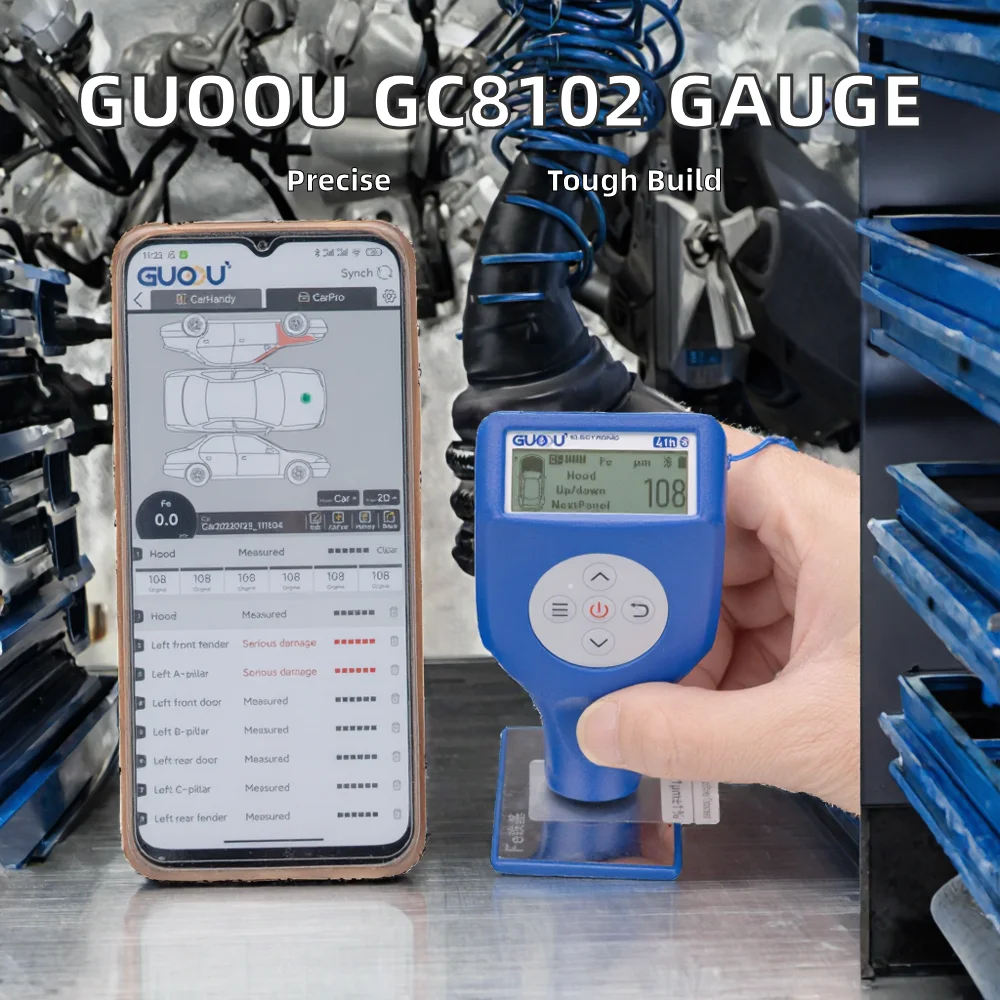 GUOOU GC8102 Auto Tester Plastic Paint Coating Thickness Gauge Meter ...