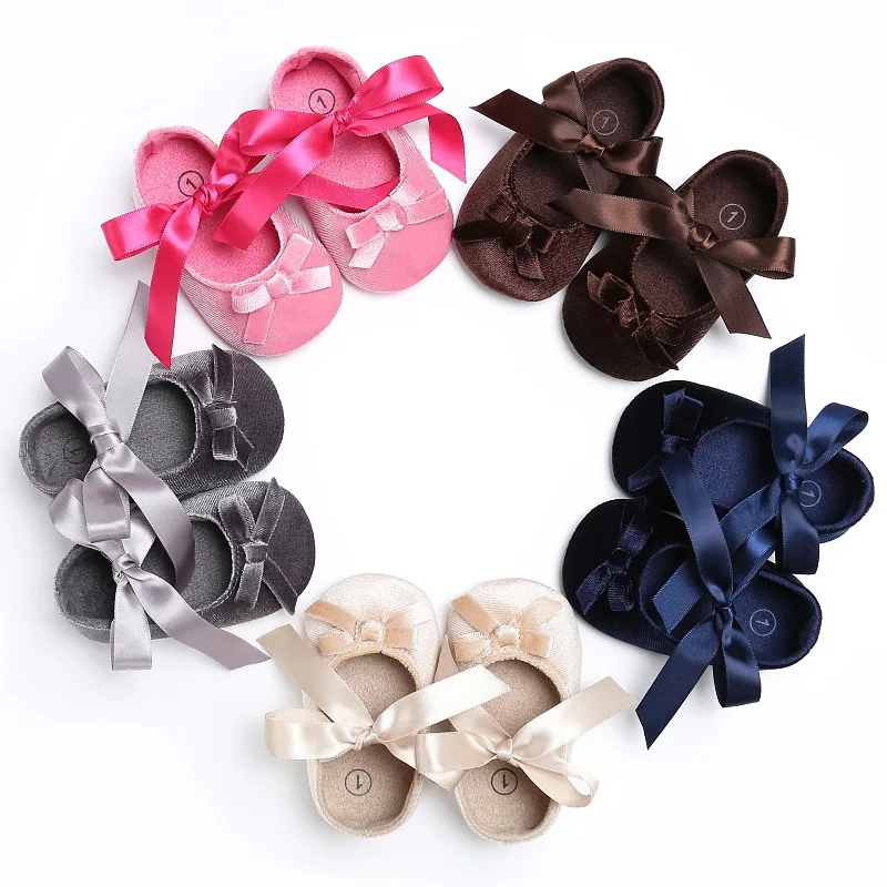 Beautiful butterfly-knot soft sole princess toddler baby girl fashion shoes