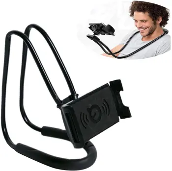 Flexible Mobile Phone Lazy Stand, 360-degree Rotating Multi-functional Neck Hanger Mini Folding Design