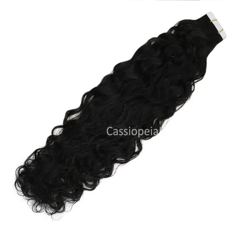 30 inch diepe krullende tape-in hairextensions van menselijk haar, Braziliaans Remy-haar_voghion.com