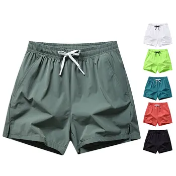 Men's Shorts, Summer Thin Ice Silk Quick-drying Three-point Pants, Fashionable Sports Casual Pants, Pocket Zipper Beach Pants
