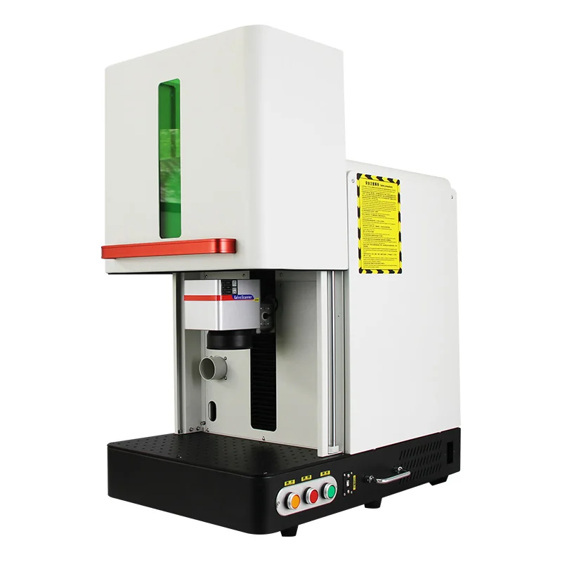 High Quality Static Closed  20w 30w 50w with  Work Table Static Fiber Laser Marking Machine