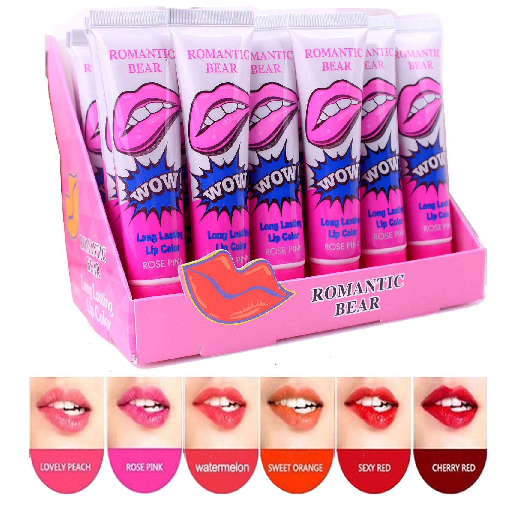 Rb01a Romantic Bear Waterproof Wow Magic Peel Off Lipstick Tattoo Lip