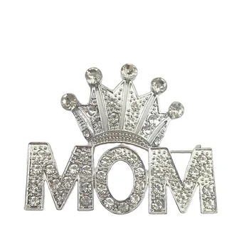 brooches for women Queen Mother 's day Mom family home Crowned Rhinestone Brooch Pin