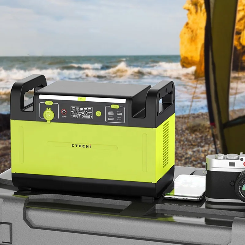 Portable Power Station LiFePo4 Lithium Battery AC DC Output Electric Grill Air Conditioner 1500W Power Station Solar Generator