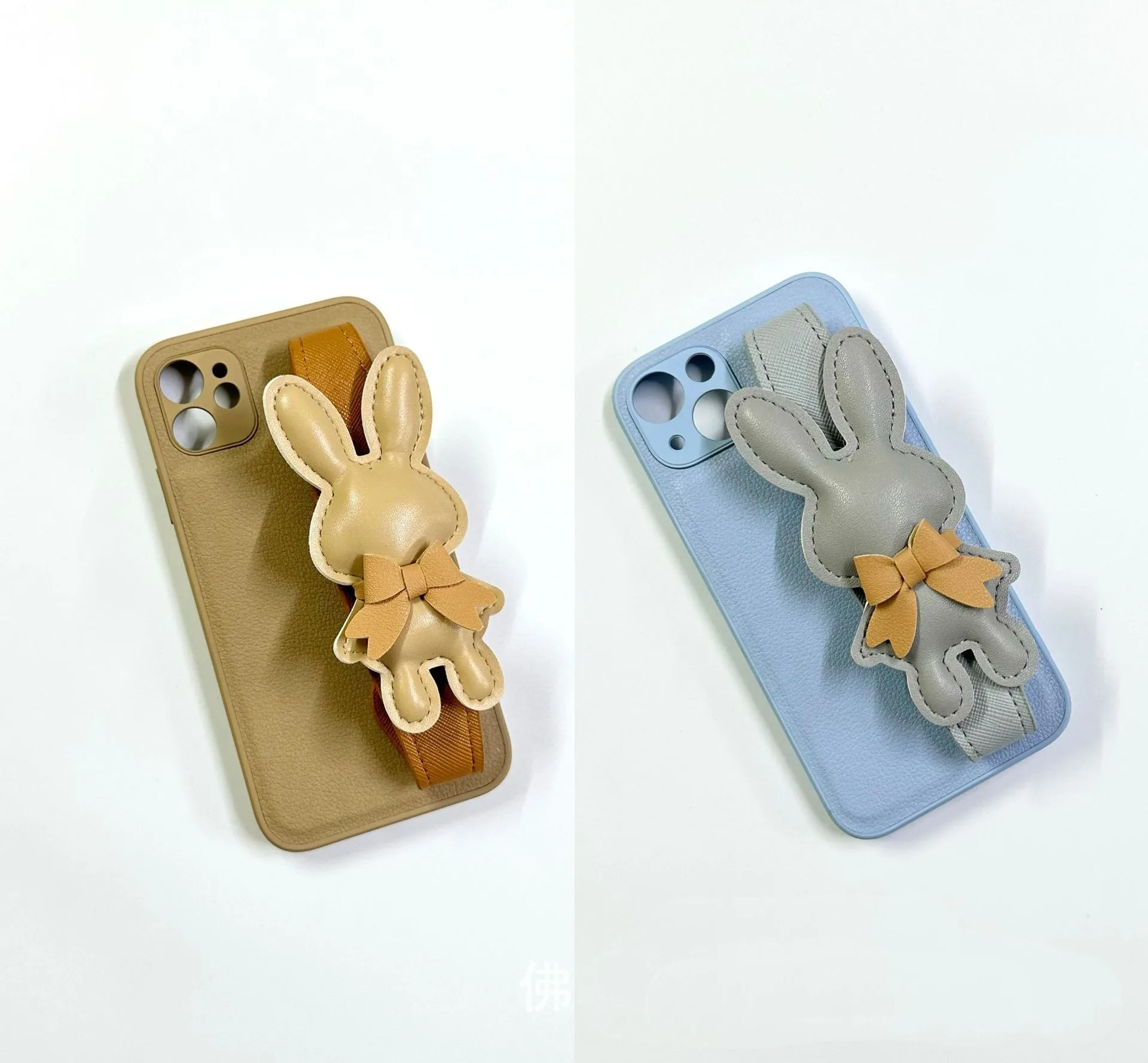 Cute Rabbit PU Leather Key Chains Bag Purse Charm Decoration Kawaii Bunny Bag Pendant With Tassel Keychain