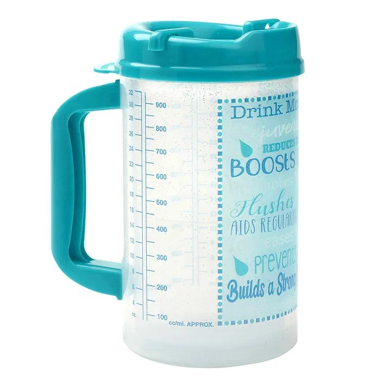 Double Wall Plastic 32 oz Insulated Travel Mugs Measurement Customized Medical Mug Patient Mug