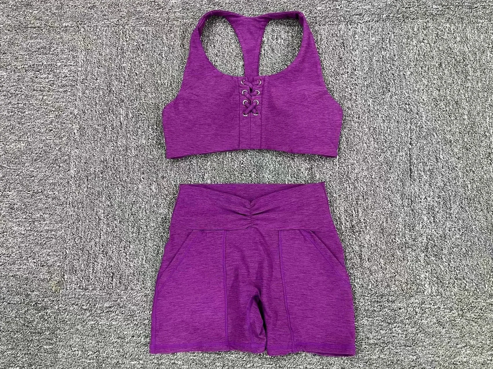 Wholesale Fitness Clothing 2 Pcs Gym Fitness Set Activity Bra And Yoga Shorts Set For Women Gym Fitness Sets factory