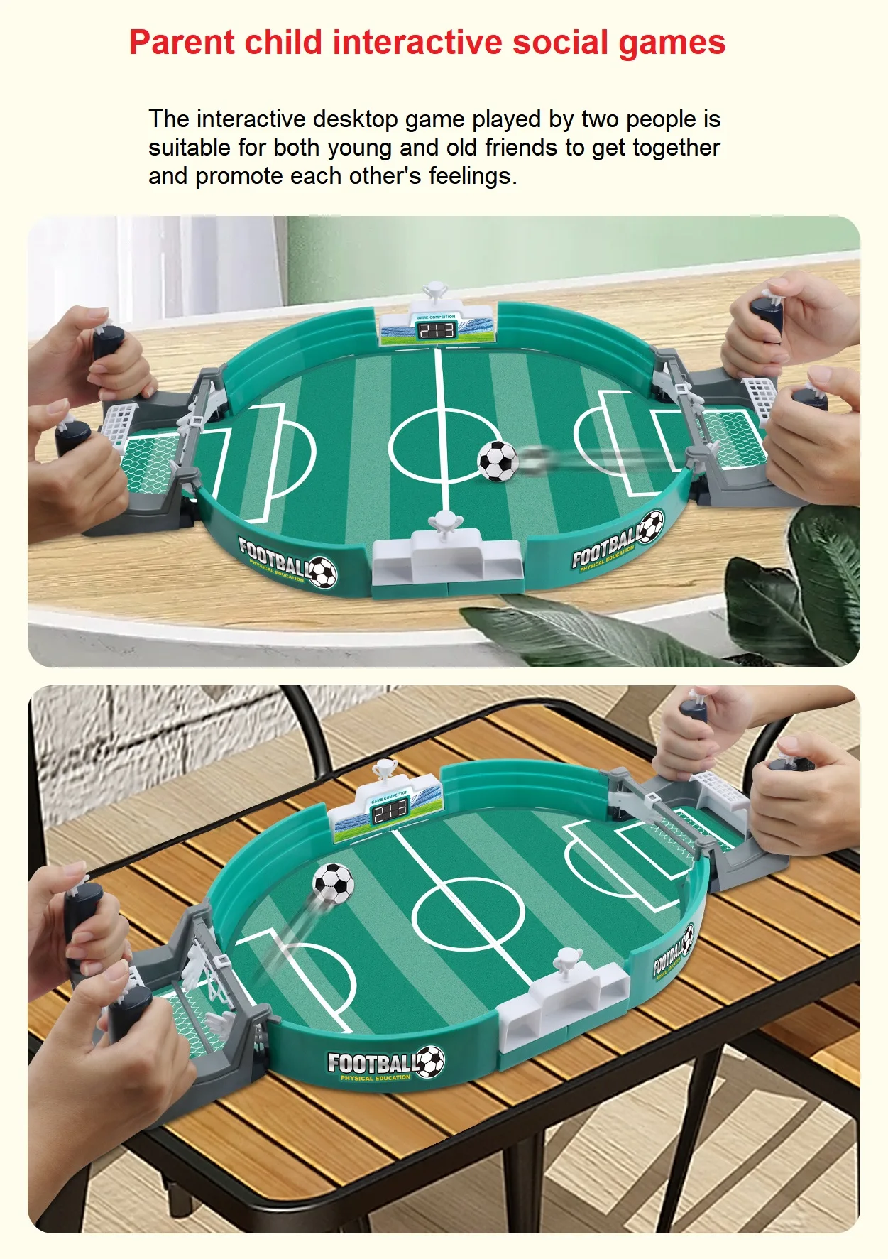 Mini Tabletop Desktop Football Toys Sports Interactive Toys for Parent-Child Puzzle Double Football Match Game Two Player Soccer