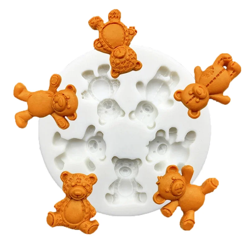 Early Riser Bear Silicone Fondant Mold Cake Decoration Baking Supplies Chocolate Mold Dessert Tools