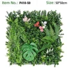 Boxwood With Monstera Fern & Pink White Flower Grass Wall Panel
