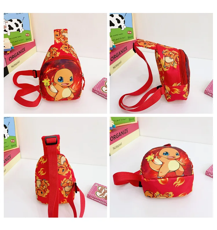Hot Children Chest Pack Cartoon Anime Cute Poke Mon Pikachu Charmander Messenger Bags Waterproof Travel Crossbody Bags