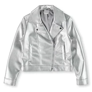 Color Customization Metallic Jacket Custom Patchwork Jacket Girls Cropped Metallic Jacket