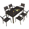 six chairs 90*160 bronze table