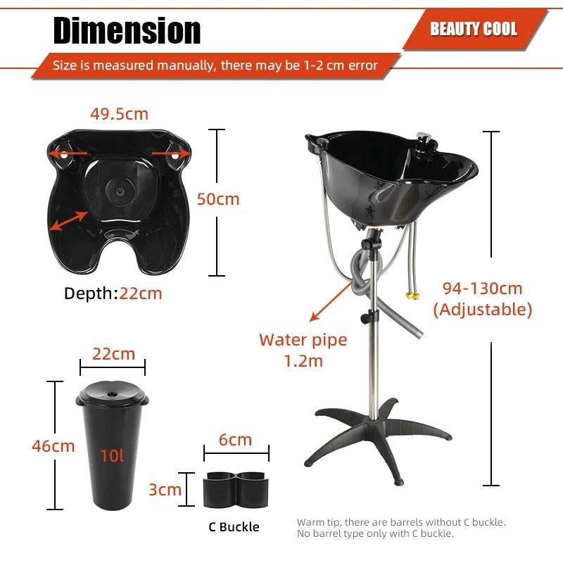 Portable Height Adjustable Shampoo Basin Stand for Home Bar or Supermarket  Hair Salon Treatment Bowl Beauty Tool