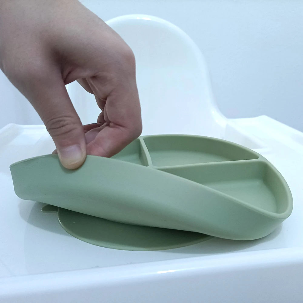 RTS силиконовая детская тарелка круглая форма посуда 4-позиционная точка всасывания индивидуальный