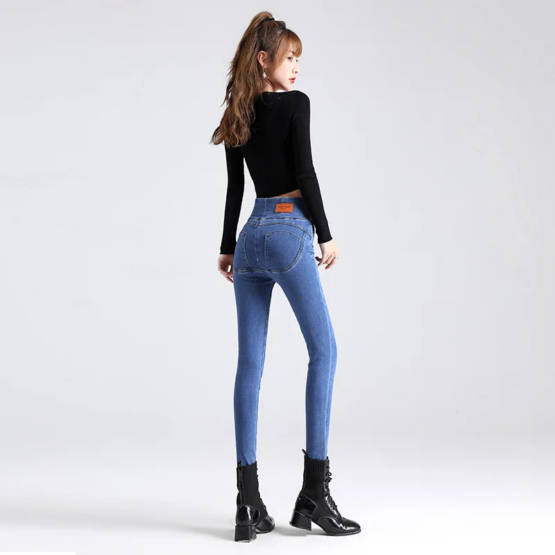 nova moda 2022 calças jeans senhoras cintura alta push up zipper denim  calça pantalão jeans derramar calças de jeans elástica feminina