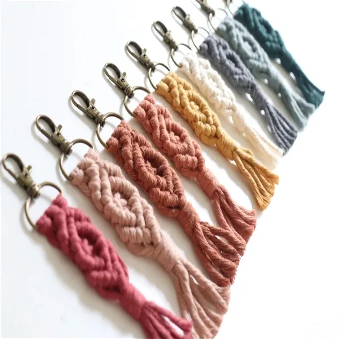 New Customized Macrame Keychain Kit Macrame Keychain Kit Boho Macrame Keychain W1055