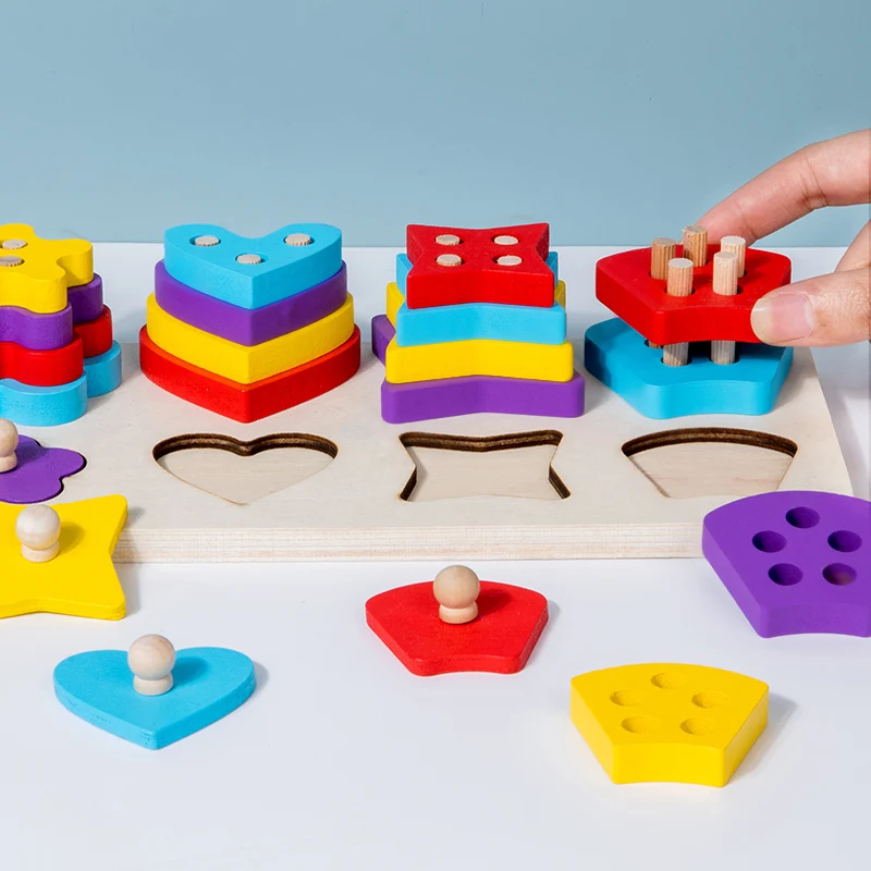 Kids Multifunctional Shape Board - Montessori Educational Toy