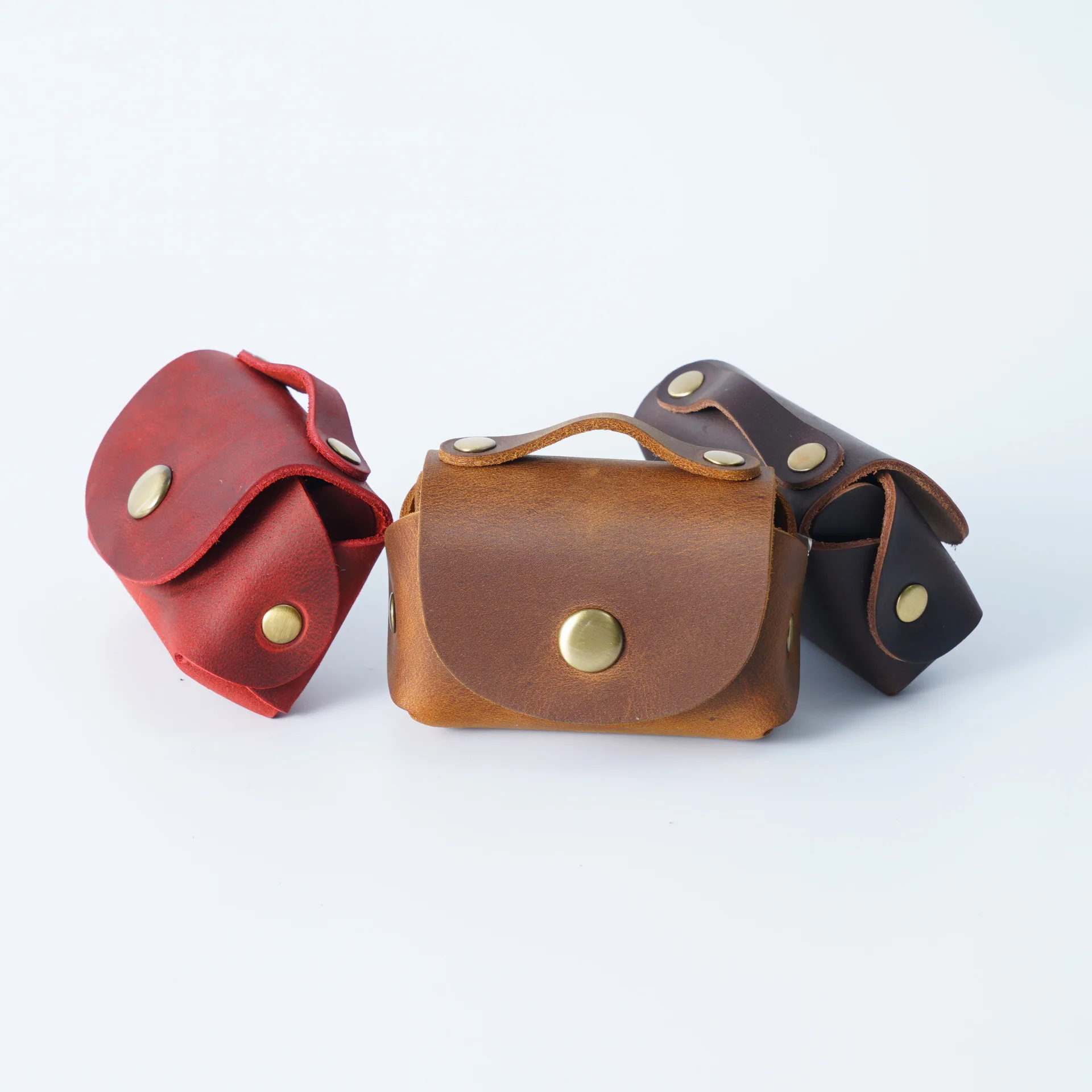 handmade cowhide coin purse mini vintage crazy ho