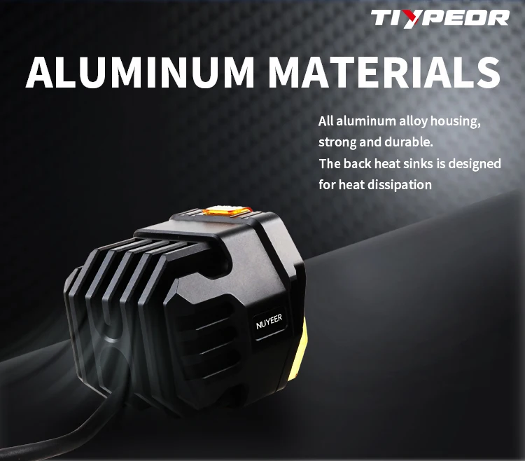 product tiypeor 40w yellow motorcycle pickup driving lights super bright spotlight work light bar square headlight for off road fog lamp-5