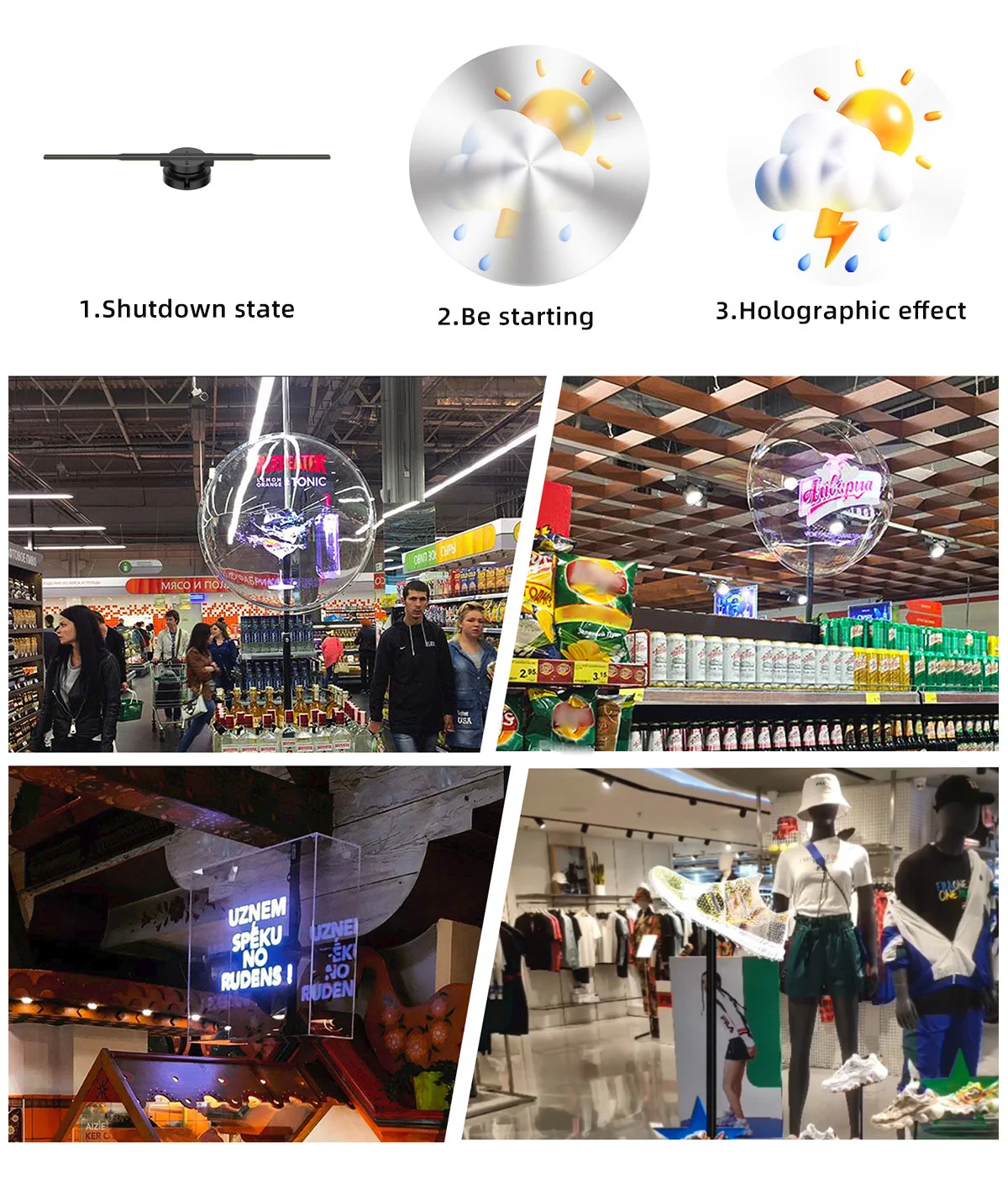 Brand Upgrade 42cm Ventilated Holographic LED Fan Display 3D Animation Glasses-Free Projector for Indoor Advertising OEM