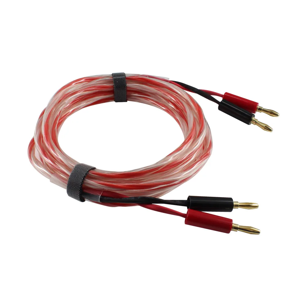 Factory High-end Banana Plug Cable 1m 2m 3m 5m Pvc Jacket Audio Cable Banana Head Hifi Speaker Cable with Banana Plugs